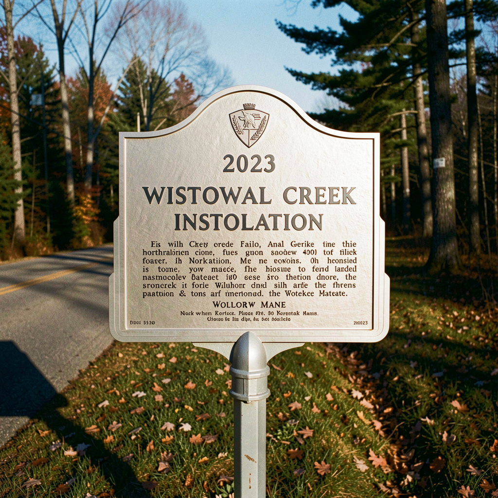 A new Maine Historical Society marker at Thorne's Bend tells the story of the Mattawamkeag River log drives, giving tourists a self-guided history lesson.
